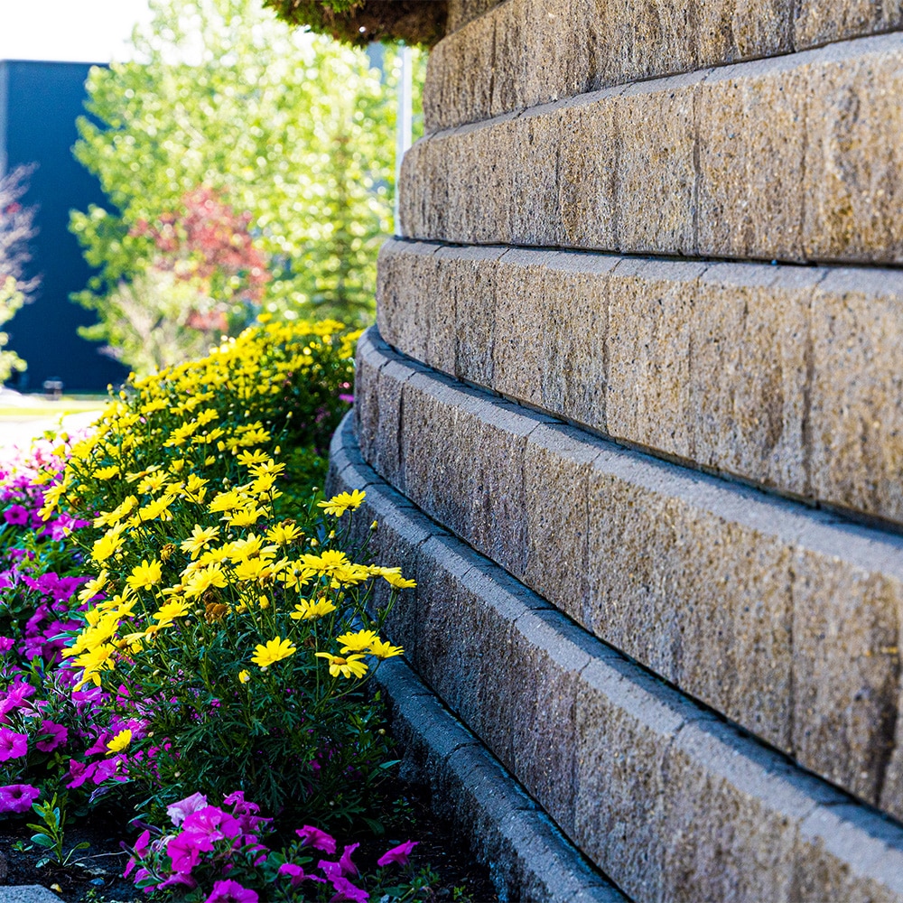 A beautiful retaining wall made of stone.